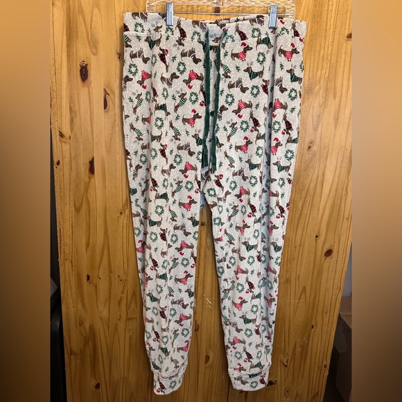 Cynthia Rowley Other - Cynthia Rowley Cream Pajama Pants with Festive Print